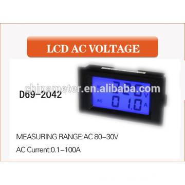 D69-2042 LCD Digital panel mètre / double affichage voltmètre et ampèremètre